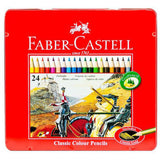 Faber Castell-Std Color Pencil 24 Colors (Flat Tin)-Pencils-Faber Castell-Star Light Kuwait