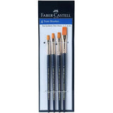 Faber Castell Synthetic Hair Flat Assorted Paint Brush, Set Of 4-Art Sets And Material-Faber Castell-Star Light Kuwait