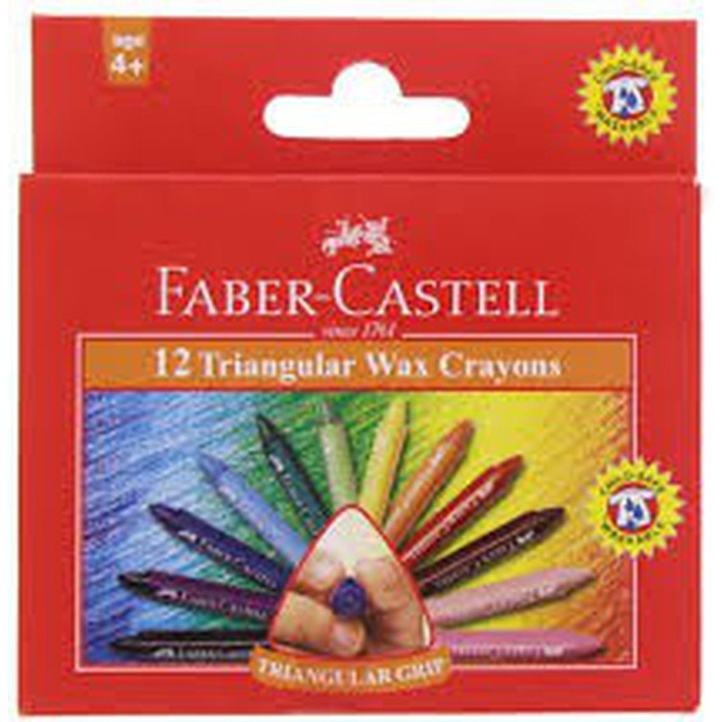 Faber Castell Triangular Wax Crayons 12 Pieces-Drawing And Coloring-Faber Castell-Star Light Kuwait