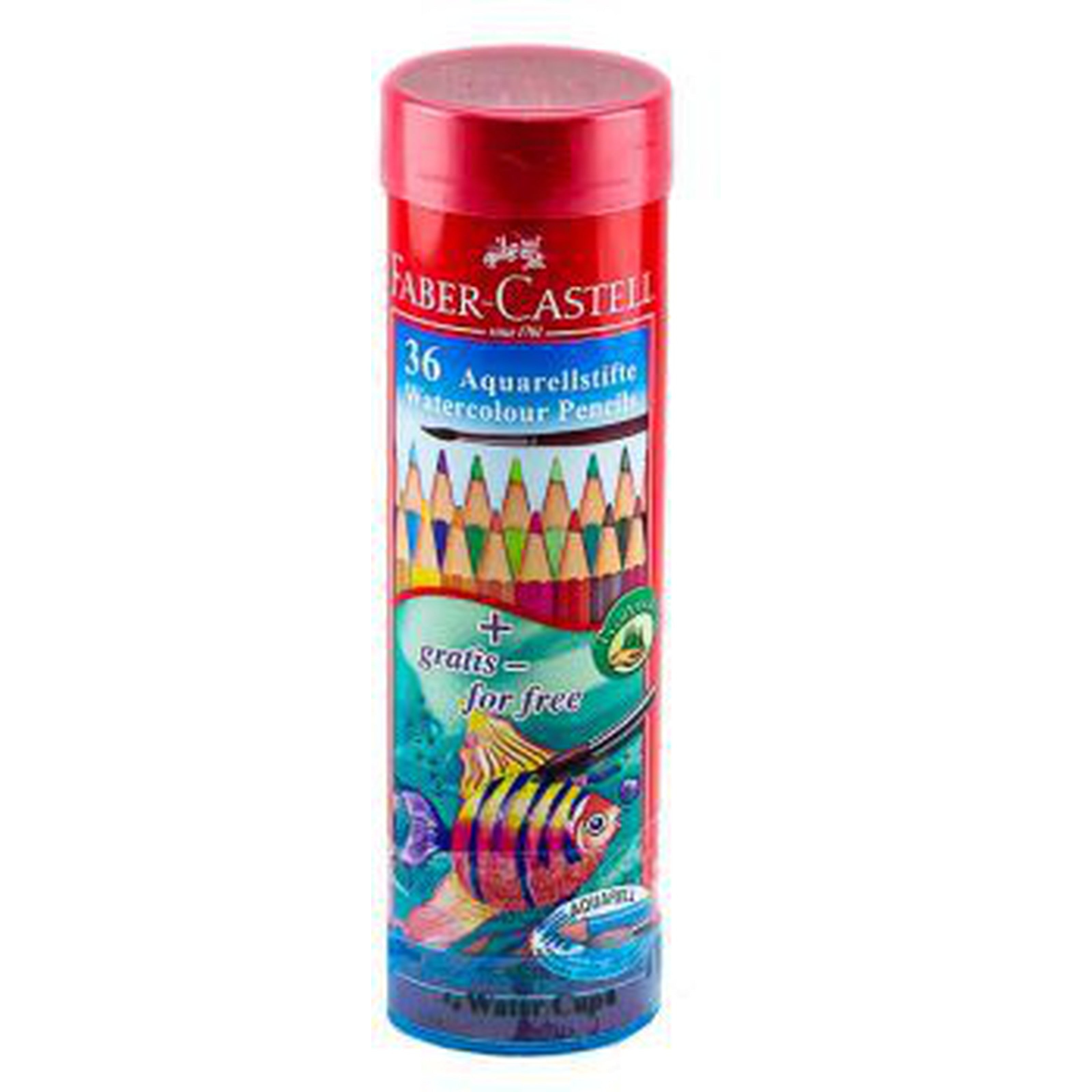 Faber Castell Water Color Pencil Round Tin 36 Colors-Drawing And Coloring-Faber Castell-Star Light Kuwait