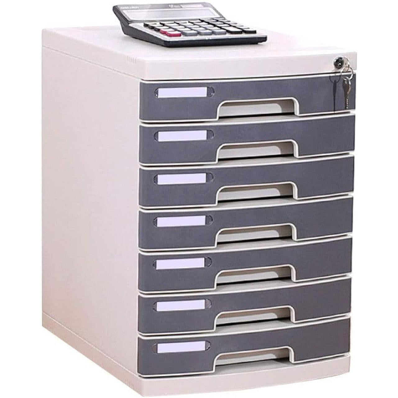 File Cabinet Plastic With Lock 7 Drawers-Filiing Accessories-Other-Star Light Kuwait