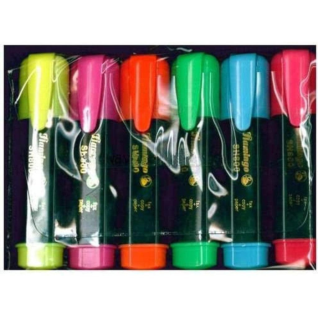 Flamingo Highlighter 6 Color Pack Sh800-Pens-Other-Star Light Kuwait