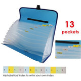 Foska A4 13 Layers Expanding File-Filiing Accessories-Other-Blue-Star Light Kuwait