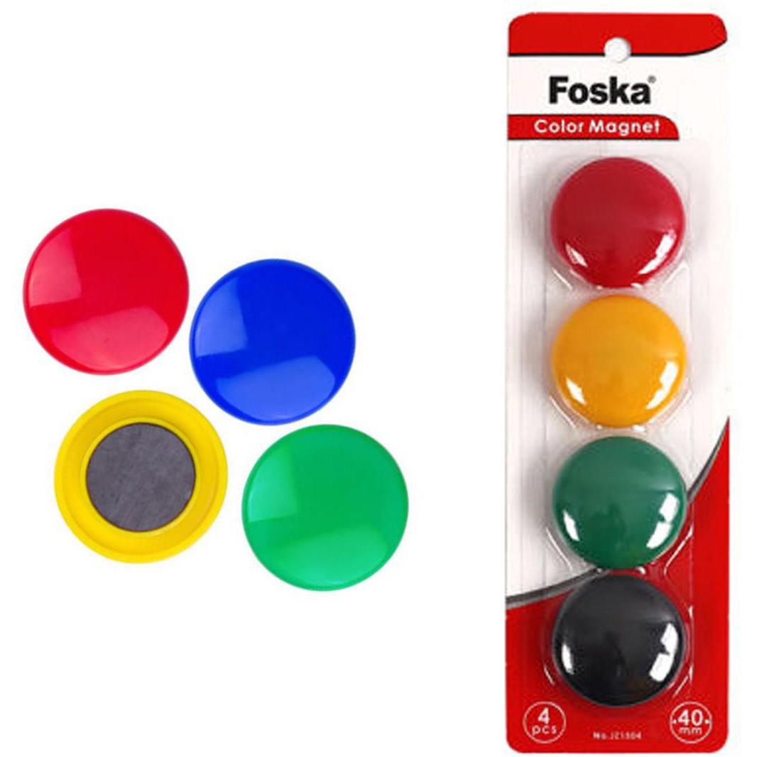 Foska Color Magnets 40Mm 4 Pcs Jz1504-Accessories And Organizers-Foska-Star Light Kuwait