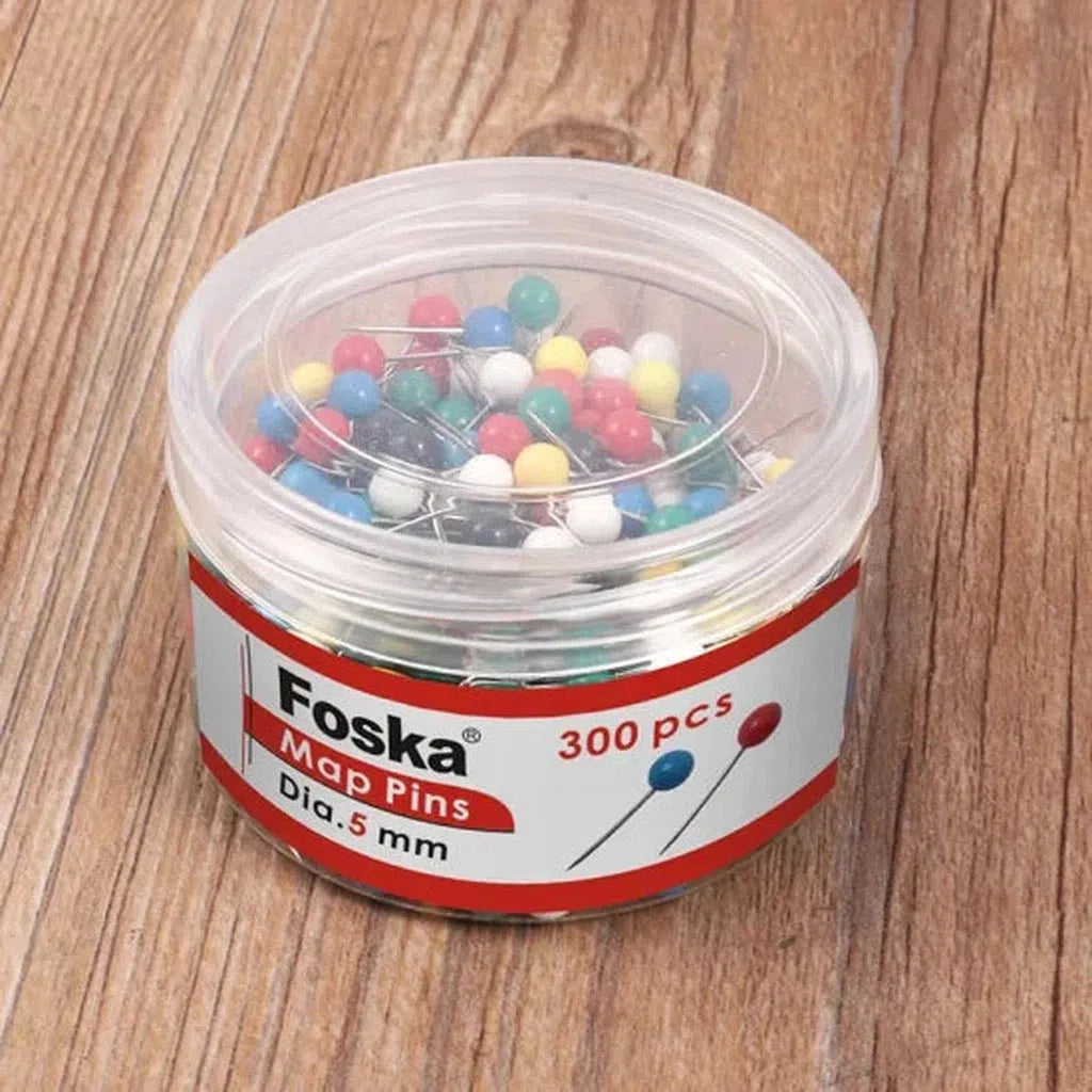 Foska Colored Map Pins (100Pcs/Packet)-Pins And Clips-Foska-Star Light Kuwait