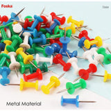 Foska Colored Plastic Push Pins 25Mm (100Pcs/Packet)-Pins And Clips-Foska-Star Light Kuwait