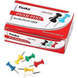 Foska Colored Plastic Push Pins 25Mm (100Pcs/Packet)-Pins And Clips-Foska-Star Light Kuwait