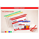 Foska Pvc Zipper Pocket A4 Size W56-14-Filiing Accessories-Foska-Star Light Kuwait