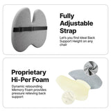 Frido Ultimate Pro Seat Cushion & Pro Backrest Cushion Combo - Grey