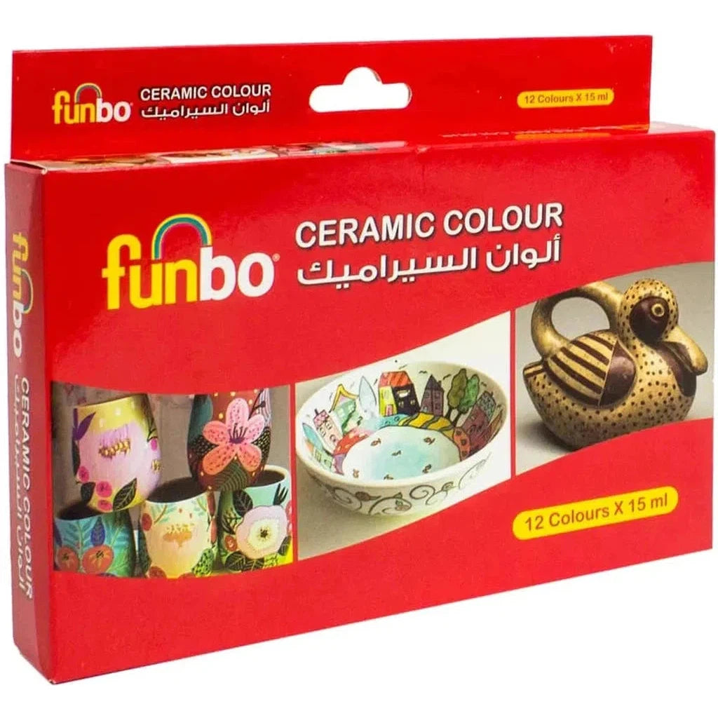 Funbo Ceramic Colors Set - 12 × 15 Ml-Drawing And Coloring-FUNBO-Star Light Kuwait