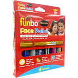 Funbo Face Paint Metallic Color Sticks 6-Pack-Drawing And Coloring-FUNBO-Star Light Kuwait