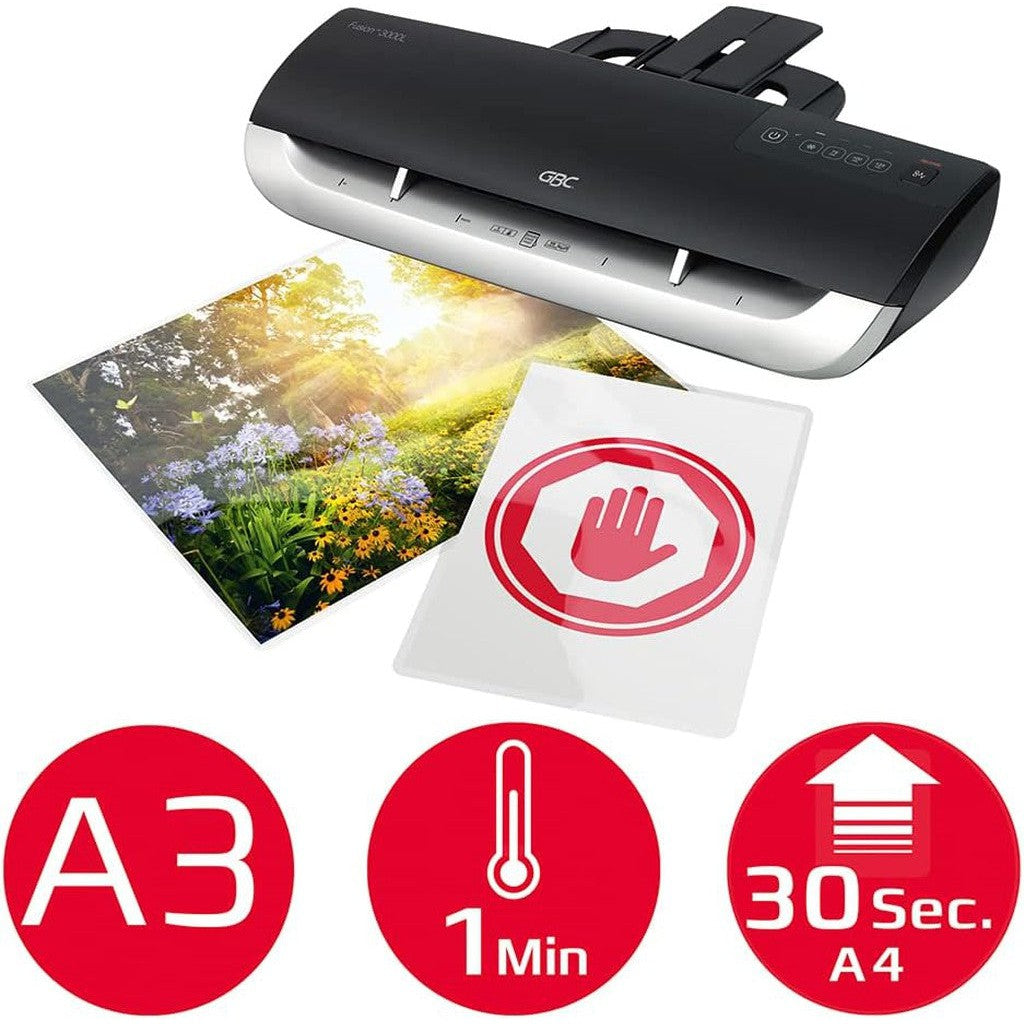 Gbc Fusion 3000L Black A3 Laminator (4400749)-Stationery Laminating Machines-Rexel-Star Light Kuwait