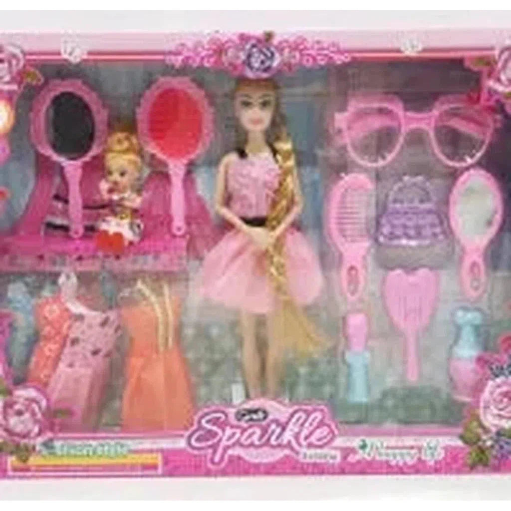 Girls Sparkel Pretty Girl Doll Set-8169D4-Dolls-Other-Star Light Kuwait