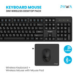 PAWA Keyboard & Mouse 3-in-1 Wireless Desktop Pack - Black