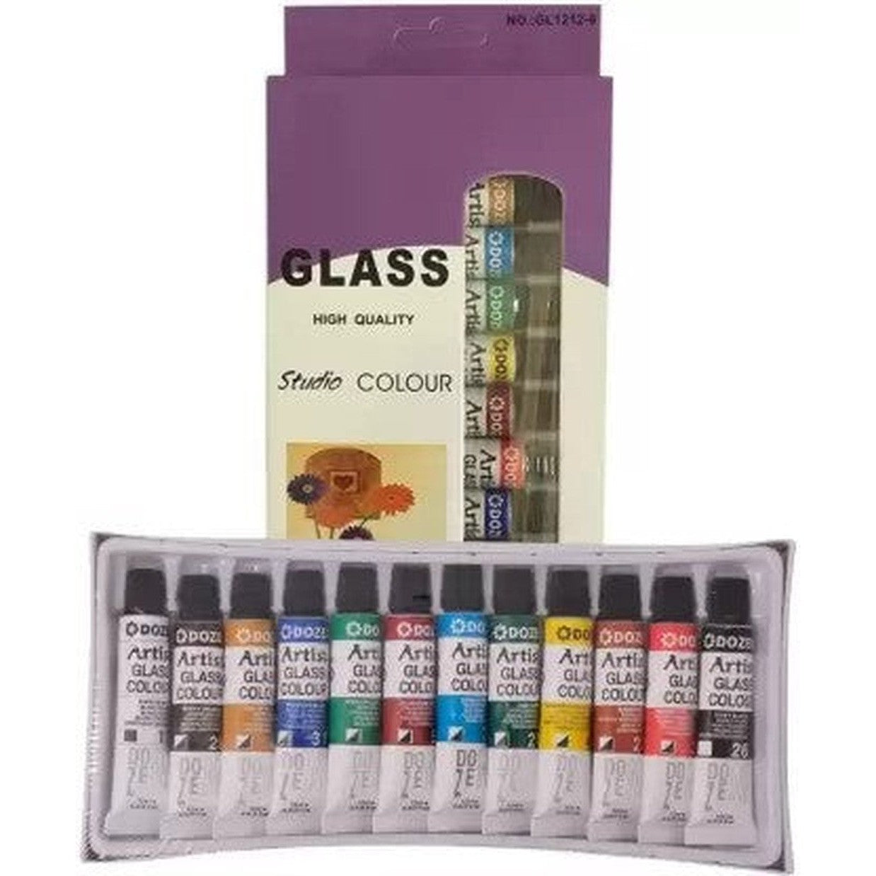 Glass Paint Tubes Set Of 12-Art Sets And Material-Other-Star Light Kuwait