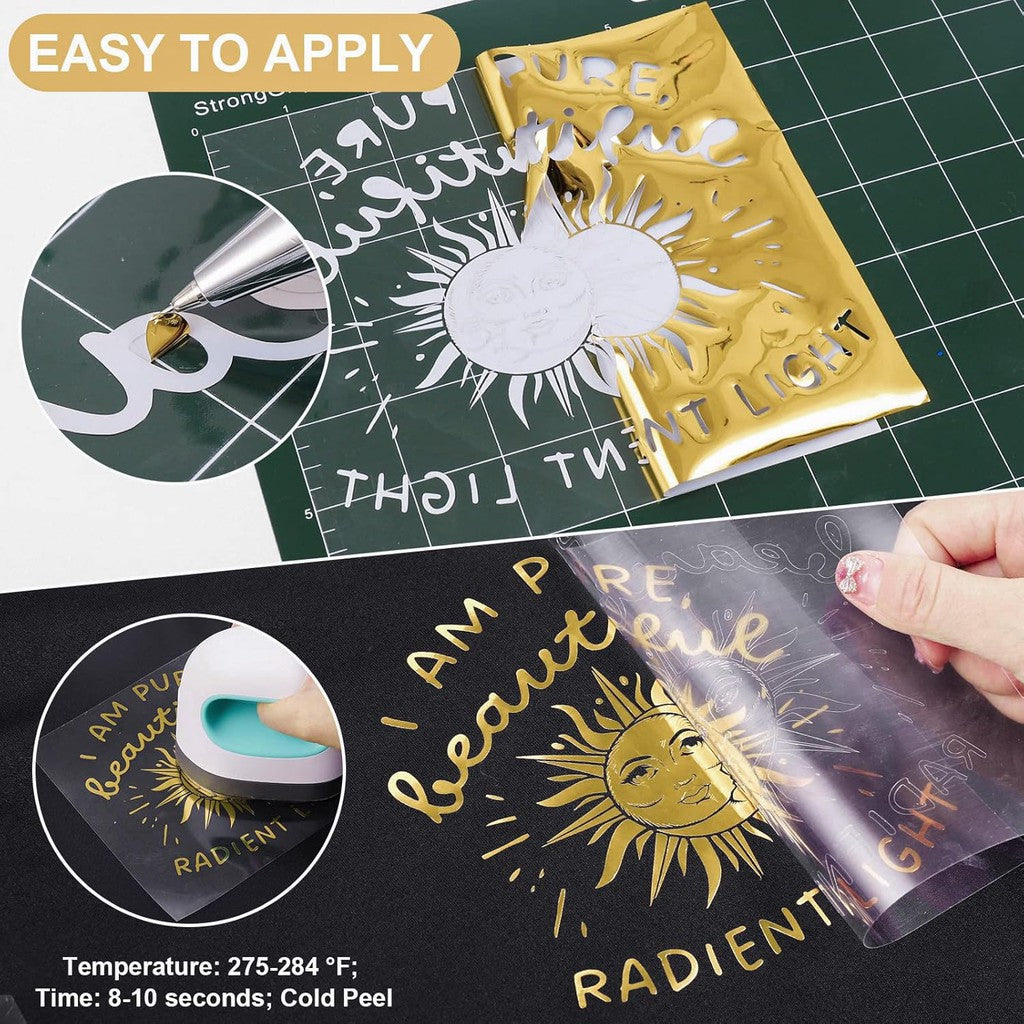 Gold PVC Heat Transfer Vinyl Sticker Roll – 50cm x 1m – Star Light Kuwait