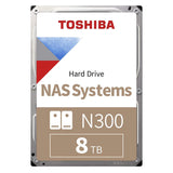 قرص صلب توشيبا سعة 8 تيرابايت NAS - 7200 دورة في الدقيقة، فئة SATA 6 جيجابت/ثانية، 3.5 بوصة - Hdwg480Ezsta