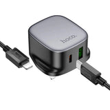 شاحن حائط HOCO CS32B Rich مع كابل USB-C - USB-C / USB-A / أسود