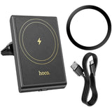 HOCO HW19 Precious magnetic wireless fast charging car holder(air outlet) - Black - Star Light Kuwait