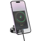 HOCO HW20 Precious magnetic wireless fast charging car holder (center console) - Black - Star Light Kuwait