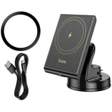 HOCO HW20 Precious magnetic wireless fast charging car holder (center console) - Black - Star Light Kuwait