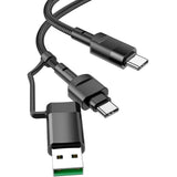 HOCO U128 Viking 2-in-1 charging data cable USB/Type-C to Type-C - Star Light Kuwait