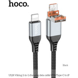 HOCO U128 Viking 2-in-1 charging data cable USB/Type-C to iP - Star Light Kuwait