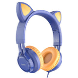 Hoco W36 Cat Ear Wireless Headphones - Blue