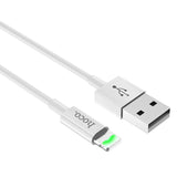 HOCO X43 SATELLITE CHARGING DATA CABLE LIGHTNING 2.4A 1M - WHITE