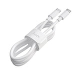 كابل هوكو X51 عالي الطاقة للشحن ونقل البيانات - USB-C إلى USB-C / 100 واط / 2 متر / أبيض