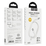 كابل هوكو X51 عالي الطاقة للشحن ونقل البيانات - USB-C إلى USB-C / 100 واط / 2 متر / أبيض