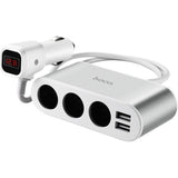 HOCO Z13 LCD one-pull-three car charger - Star Light Kuwait