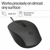ماوس HP 150 سلكي - دقة تصل إلى 1600 نقطة في البوصة / أسود