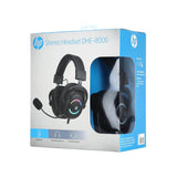سماعة رأس للألعاب سلكية HP DHE-8006 بتقنية الصوت المحيطي مع ميكروفون بإضاءة LED - أسود