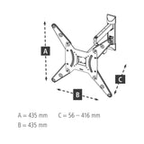 Hama FULLMOTION TV Wall Bracket, 1 Star, 400x400, 165cm (65"), 2 arms - Black-Wall Bracket-Hama-Star Light Kuwait