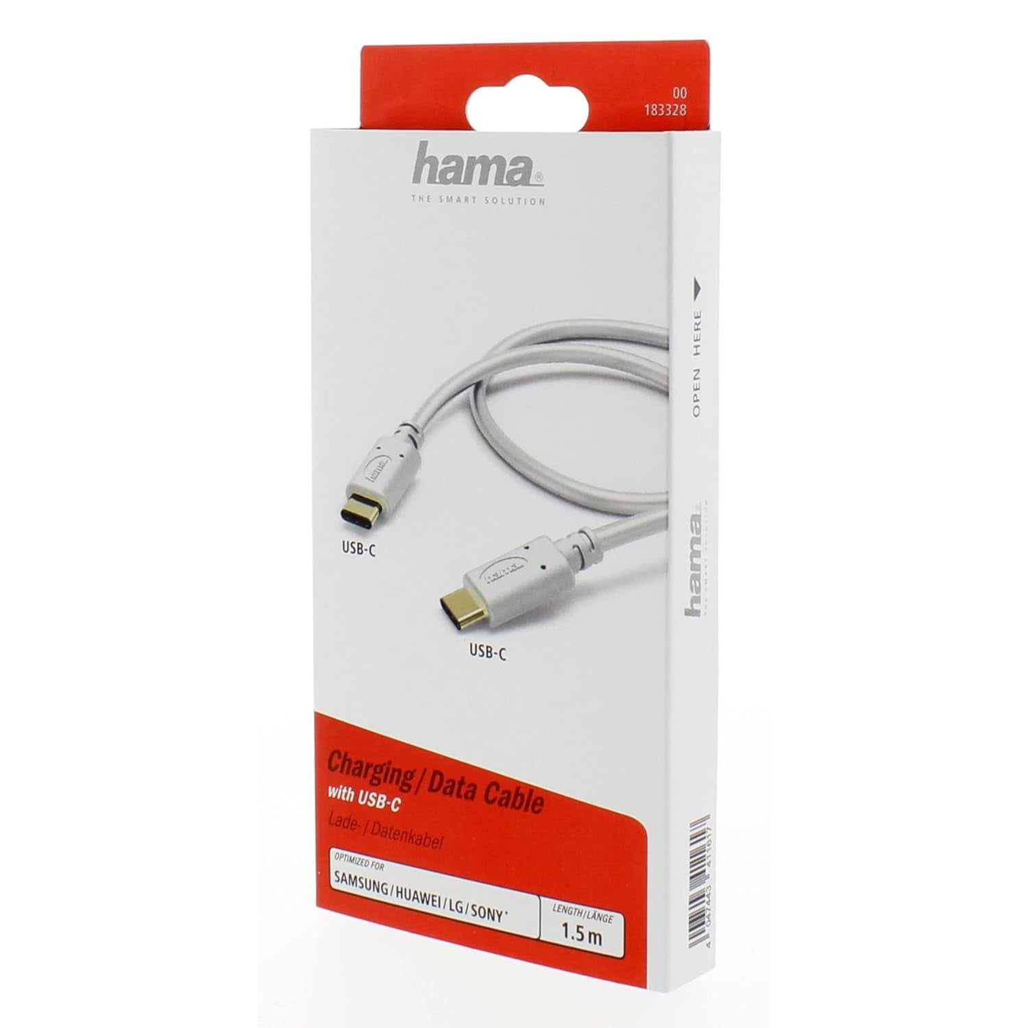 Hama Type-C to Type-C Charging Data Cable 1.5 m, white-Cable-Hama-Star Light Kuwait