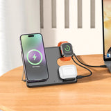 Hoco 3 in 1 15W Magsafe Magnetic Dock Wireless Charger Folding Stand CQ1