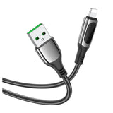 كابل شحن Hoco مزود بشاشة عرض طاقة الشحن 2.4 أمبير، من USB إلى Lightning، بطول 1.2 متر - S51
