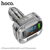 شاحن سيارة Hoco E75 بقوة 30 واط يدعم الشحن السريع PD و USB و QC3.0 وبلوتوث ومشغل MP3 وراديو FM - أسود