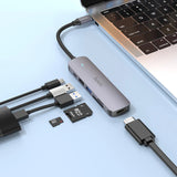 محول Hoco HB28 - من النوع C / HDTV / USB 3.0 / USB 2.0 / SD / TF