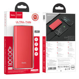 Hoco J68 Resourceful 10000mAh Power Bank – Dual Output | Compact - Red