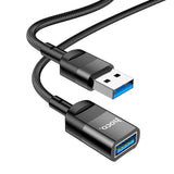 كابل تمديد Hoco U107 USB ذكر إلى USB أنثى USB3.0 للشحن ونقل البيانات، بطول 1.2 متر