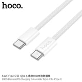 كابل شحن ونقل بيانات Hoco X105 Hero بقوة 60 واط، من النوع C إلى النوع C، بطول 1 متر