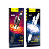 Hoco X74 3-in-1 charging cable(iP+Micro+Type-C)