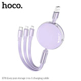 Hoco X78 Easy pull storage 3-in-1 charging cable