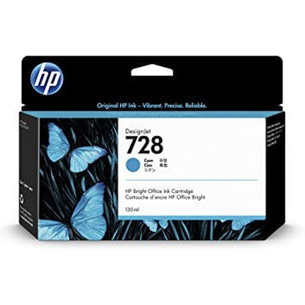 Hp 728 Cyan 130Ml Ink Cartridge F9J67A-Inks And Toners-HP-Star Light Kuwait