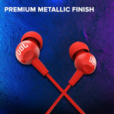 JBL C100SI Wired In Ear Headphones with Mic, JBL Pure Bass Sound Red
