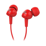JBL C100SI Wired In Ear Headphones with Mic, JBL Pure Bass Sound Red