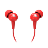 JBL C100SI Wired In Ear Headphones with Mic, JBL Pure Bass Sound Red