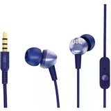 سماعات أذن سلكية JBL C200 SIU مع ميكروفون، صوت جهير نقي من JBL، لون أزرق